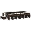 vidaXL 17-delige Tuinset met kussens poly rattan bruin