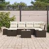vidaXL Tuin Sofa Set met kussen 7 pcs Bruin poly rattan