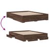 vidaXL Bedframe met lades bewerkt hout bruin eikenkleur 150x200 cm