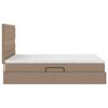 vidaXL Opbergbed met LED met matras Cappuccino 140 x 190 cm Nep Leer