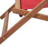 vidaXL Strandstoel inklapbaar stof en houten frame rood