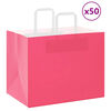 vidaXL Papieren zakken 50 st met hengsels 32x22x24 cm roze