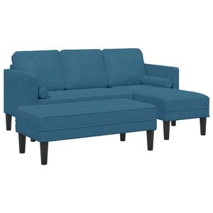 vidaXL Bankstel 2 st Blauw Polyester