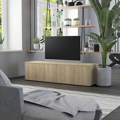 vidaXL Tv-meubel 120x34x30 cm spaanplaat sonoma eikenkleurig