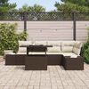 vidaXL Tuin Sofa Set met kussen 6 pcs Bruin Poly riet