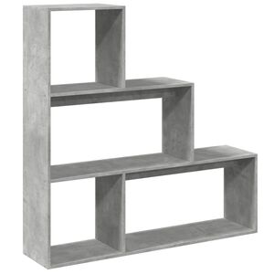 vidaXL Kamerscherm / boekenkast 3-laags 123x29x123 cm hout betongrijs