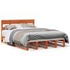 vidaXL Bedframe zonder matras massief grenenhout wasbruin 135x190 cm