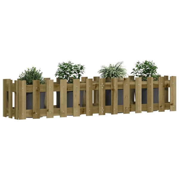 vidaXL Plantenbak verhoogd hekontwerp 150x30x30 cm ge&iuml;mpregneerd hout