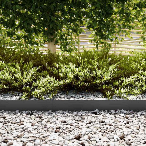 vidaXL Tuinrand 30 pcs Zwart 100 x 0.05 x 20 cm Koudgewalst staal