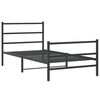 vidaXL Bedframe met hoofd- en voeteneinde metaal zwart 107x203 cm