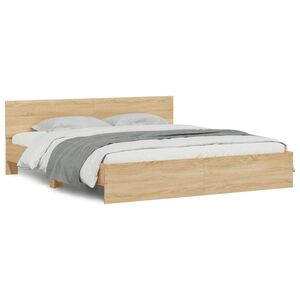 vidaXL Bedframe met hoofdeinde sonoma eikenkleurig 160x200 cm