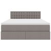 vidaXL Opbergbed met LED met matras met LED Taupe 140 x 200 cm Stof