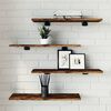 vidaXL Wandschappen 4 st 60x20x1,5 cm bewerkt hout gerookt eikenkleur