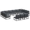 vidaXL Tuinbankenset 13 st Zwart Aluminium