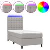 vidaXL Boxspring met matras en LED stof lichtgrijs 90x190 cm