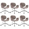 vidaXL Eetkamerstoelen draaibaar 6 st stof taupe