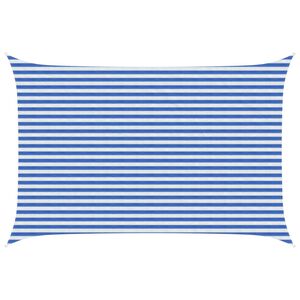 vidaXL Zonneschaduwzeil 3 x 5 m HDPE Rechthoekig Blauw en Wit