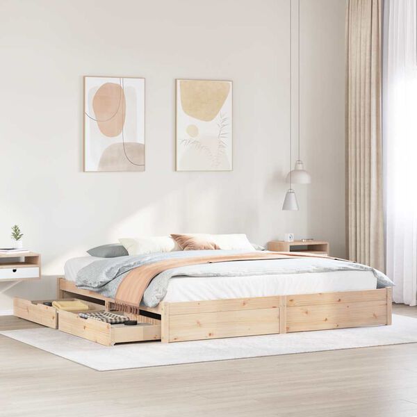vidaXL Bedframe zonder matras massief grenenhout 200x200 cm