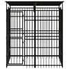vidaXL Hondenkennel met dak 3,69 m² staal