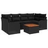 vidaXL Tuinbankenset 7 st Zwart poly rattan