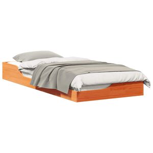 vidaXL Bedframe Wasbruin 100 x 210 cm Massief grenenhout