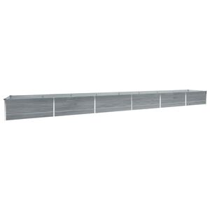 vidaXL Plantenbak verhoogd 600x80x45 cm gegalvaniseerd staal grijs
