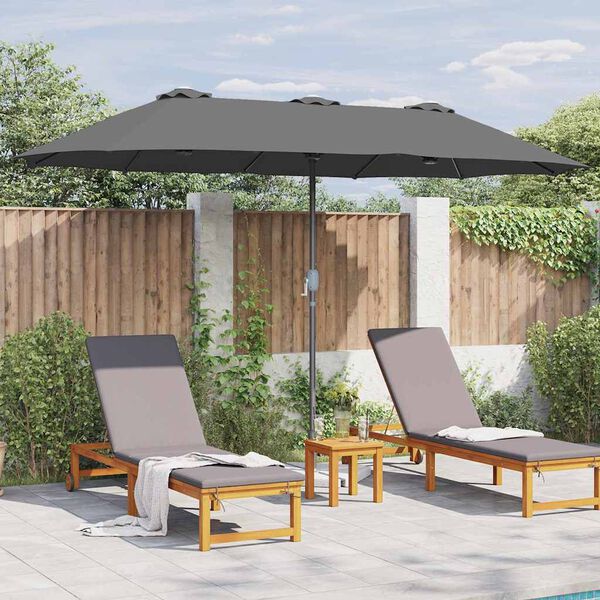 vidaXL Tuinparasol Antraciet 370 x 197 x 239 cm Polyester en Aluminium