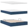 vidaXL Opbergbed met LED met matras Blauw 140 x 190 cm Polyester