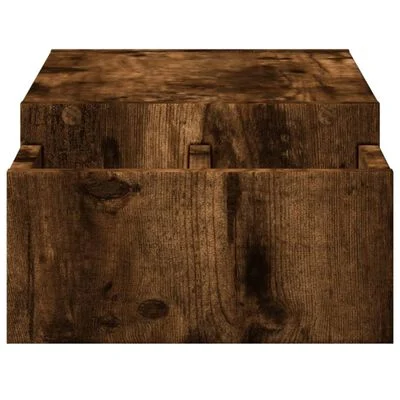 vidaXL Monitorstandaard opbergruimte 70x27x15 cm hout gerookt eiken