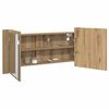 vidaXL LED Spiegelkast Artisan Eiken 100 x 12 x 45 cm Bewerkt hout
