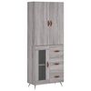 vidaXL Hoge kast 69,5x34x180 cm bewerkt hout grijs sonoma eikenkleurig