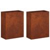vidaXL Plantenbak 2 st Roestkleurig 40 x 20 x 40 cm weervast staal