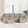 vidaXL Tuin Sofa Set met kussen 6 pcs Beige en Licht Grijs poly rattan