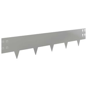 vidaXL Gazonrand 50 st 100 x 20 cm Staal Zilverkleurig
