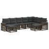 vidaXL Tuinbankenset 9 pcs Grijs en Donkergrijs poly rattan
