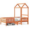 vidaXL Bedframe met huisje massief grenenhout wasbruin 80x200 cm