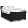 vidaXL Boxspring met matras fluweel zwart 160x200 cm