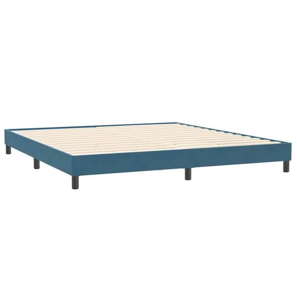 vidaXL Boxspring zonder matras fluweel donkerblauw 200x220 cm