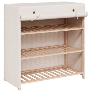 vidaXL Schoenenkast met hoes 79x40x80 cm stof wit