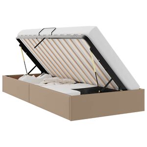 vidaXL Ottoman Bedframe met opslag Cappuccino 90 x 190 cm Nep Leer