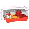 vidaXL Hamsterkooi 58x32x36 cm polypropeen en metaal rood