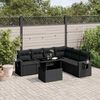 vidaXL 7-delige Loungeset met kussens poly rattan zwart