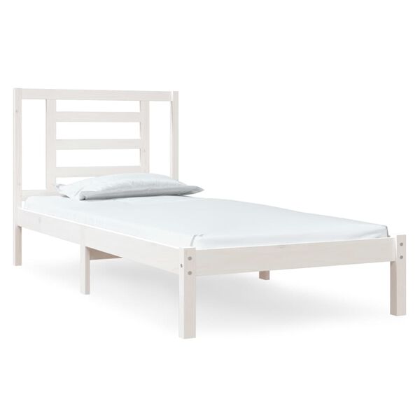 vidaXL Bedframe zonder matras massief grenenhout wit 90x190 cm