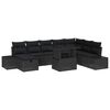 vidaXL Tuin Sofa Set 9 st Zwart poly rattan
