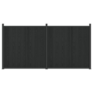 vidaXL Hekpaneel 2 pcs WPC en Aluminium Zwart