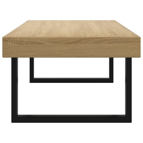 vidaXL Salontafel 120x60x40 cm MDF en ijzer lichtbruin en zwart