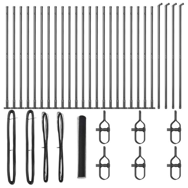 vidaXL Hecke met palen Grijs 1.2 x 50 m PVC-gecoat staal