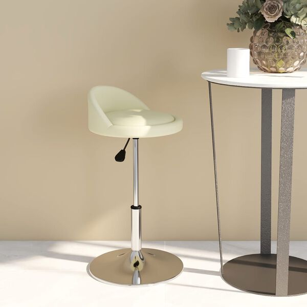 vidaXL Eetkamerstoel draaibaar kunstleer cr&egrave;mekleurig