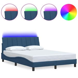 vidaXL Bedframe zonder matras "Hanko" 120x200 cm stof blauw