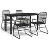 vidaXL 5-delige Tuinset PVC-rattan zwart